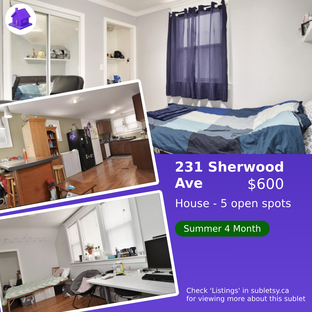 231 Sherwood Ave London Ontario - 4 month lease