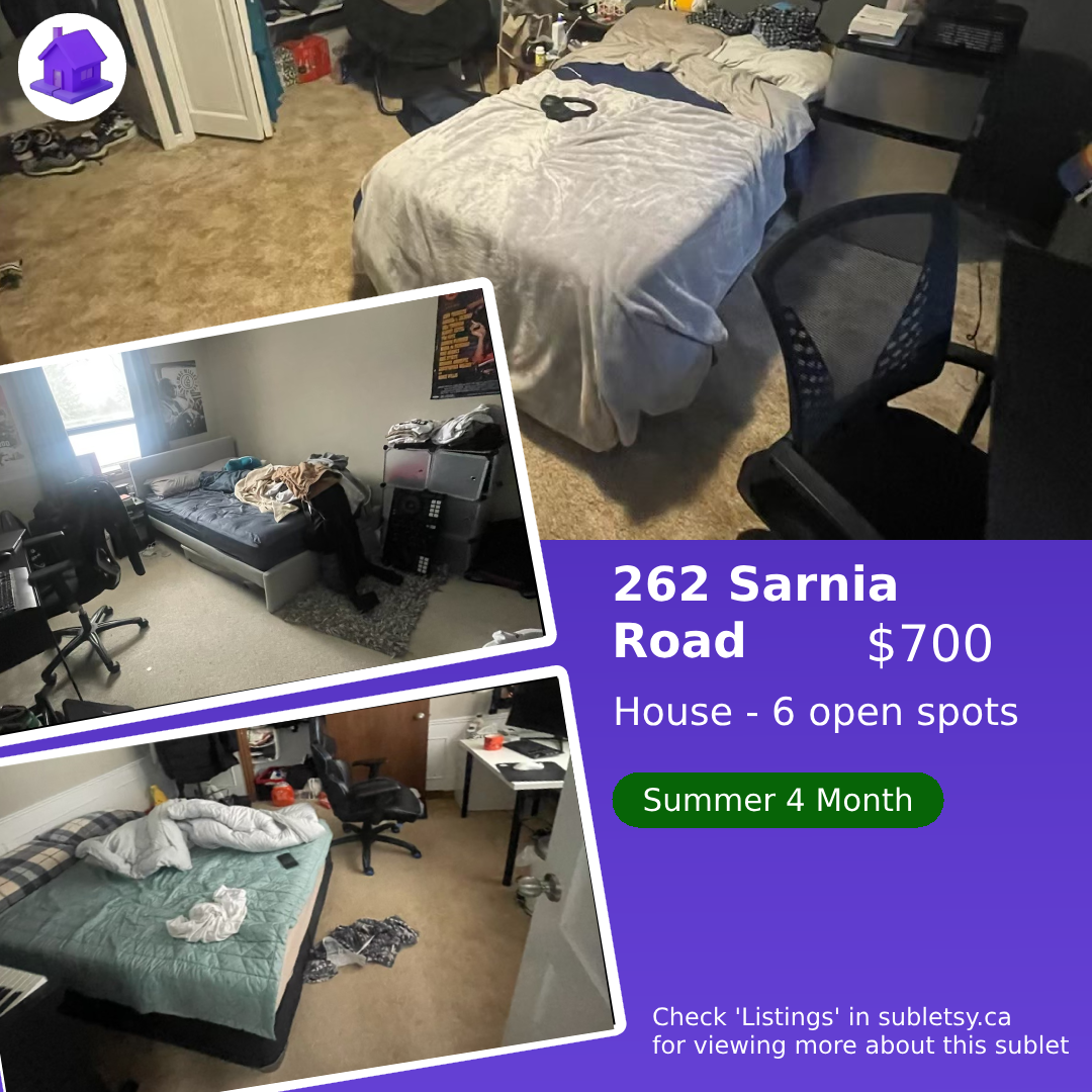 262 Sarnia Road London Ontario - 4 month lease