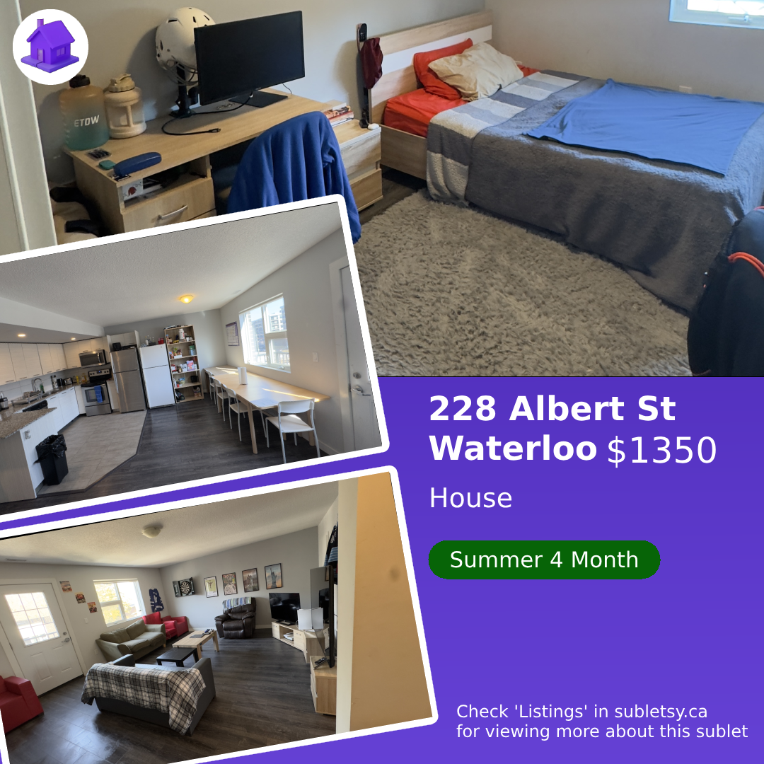 228 Albert St Unit 213 Waterloo - 4 month lease
