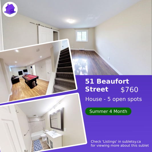 51 Beaufort street London Ontario - 4 month lease