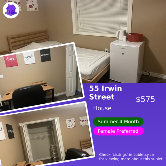 55 Irwin Street London Ontario - 4 month lease