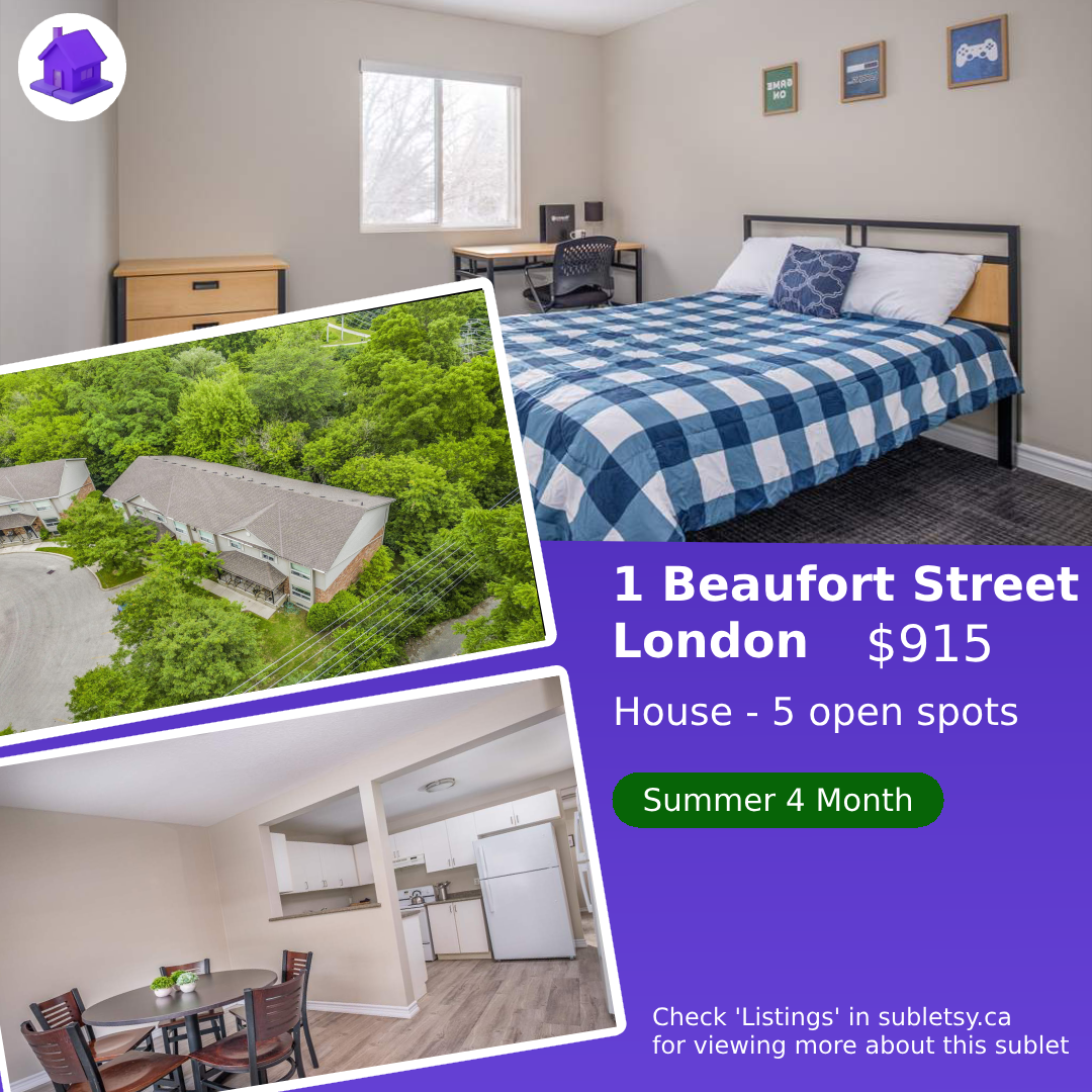 1 Beaufort Street London Ontario - [4 month lease]